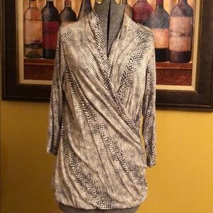 Rose & Olive Wrap V-Neck Blouse